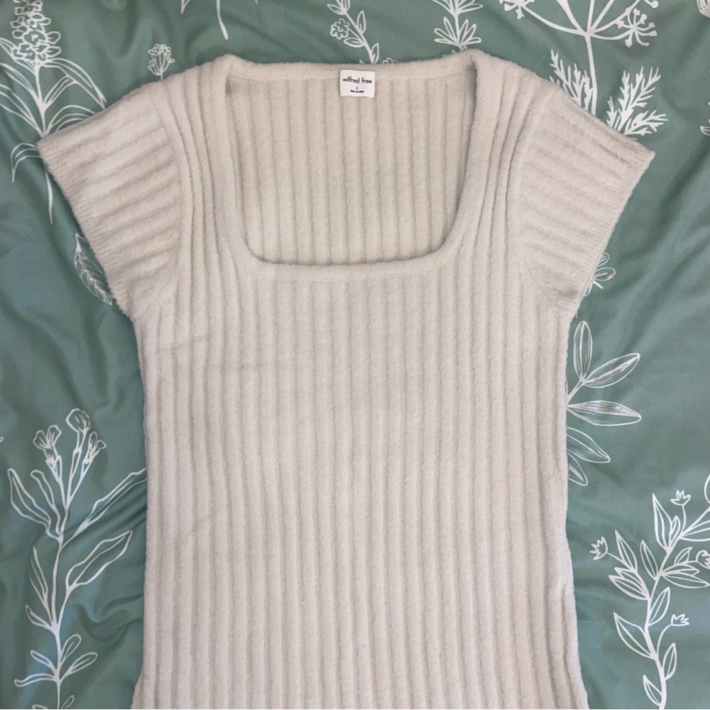Aritzia Wilfred Free Knit Midi Dress | Off White | Size Small